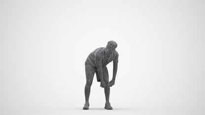 scanned 3D man sport, photogrammetry people for Enscape and V-Ray, three-quarter front view render