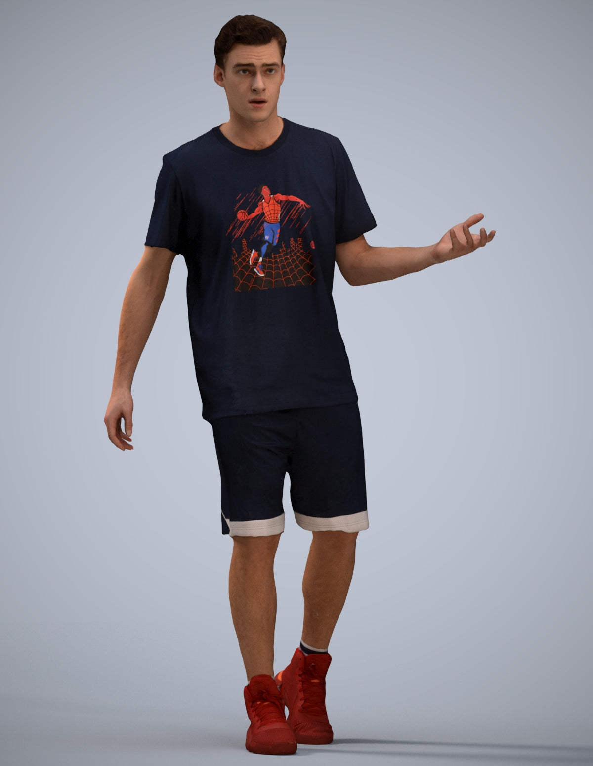 realistic 3D man sport, scanned archviz people for Blender and 3ds Max