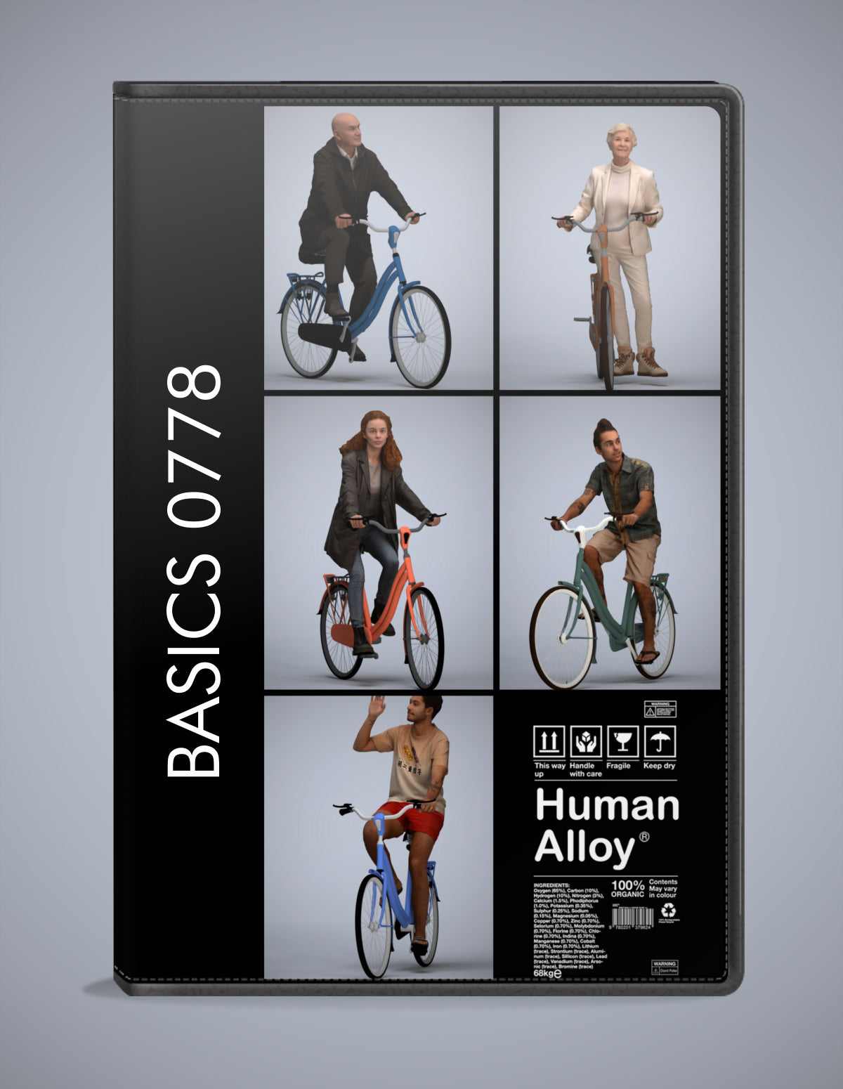 3D human models cycling bundle, 5 photogrammetry scanned people for archviz