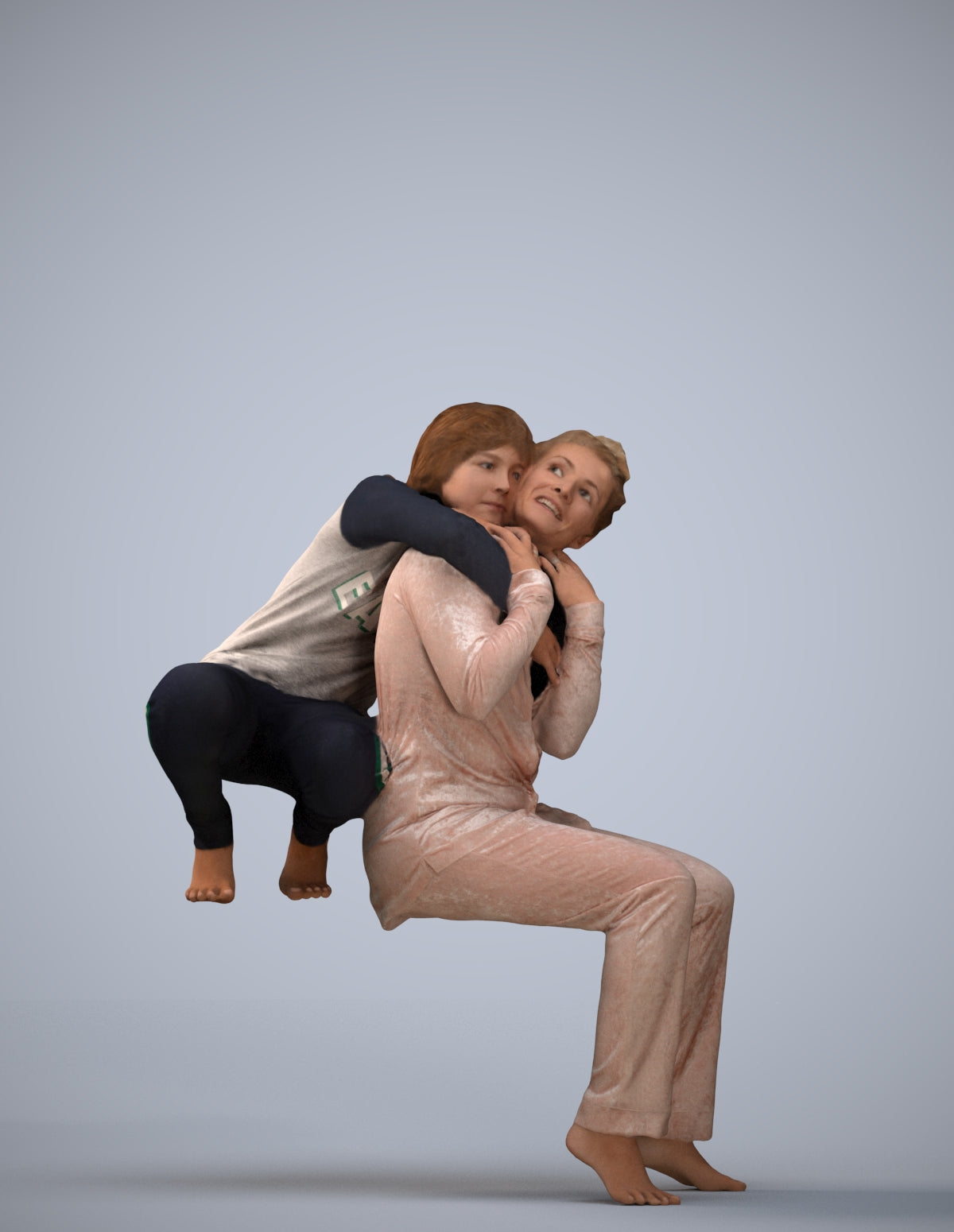 realistic 3D people girl casual kids, render-ready for V-Ray and Corona, FBX OBJ