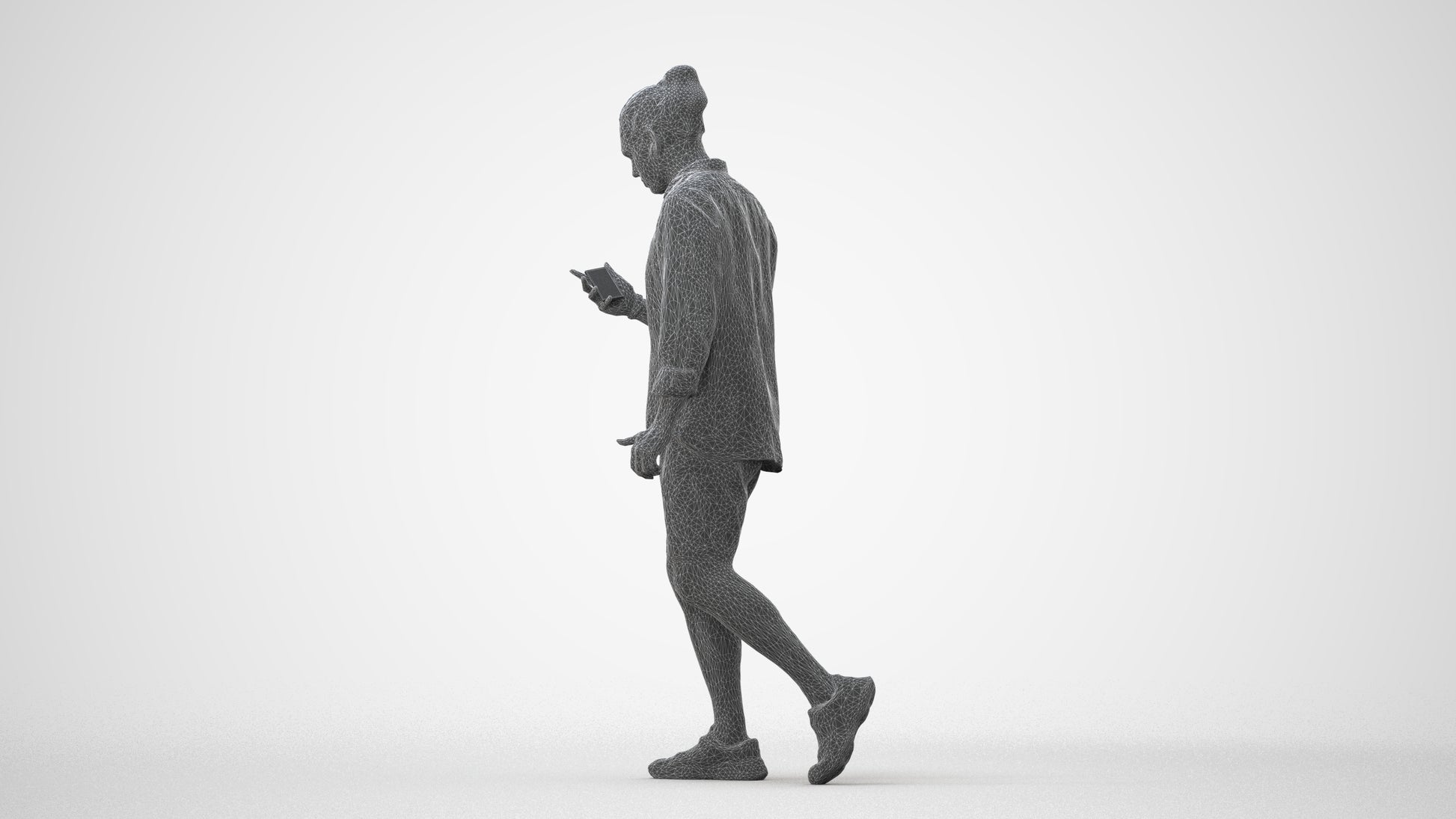 realistic 3D people man casual walking, render-ready for V-Ray and Corona, FBX OBJ, square thumbnail