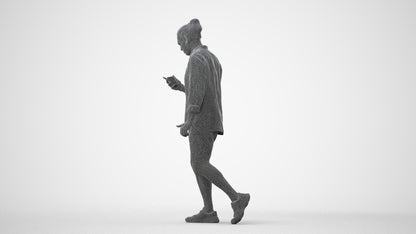 realistic 3D people man casual walking, render-ready for V-Ray and Corona, FBX OBJ, square thumbnail