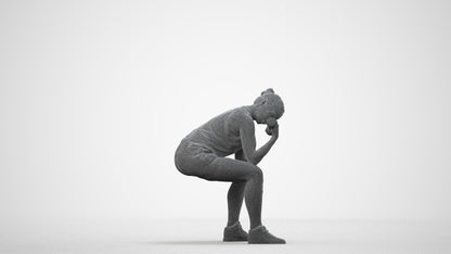 realistic 3D people woman sport, render-ready for V-Ray and Corona, FBX OBJ, wireframe side view