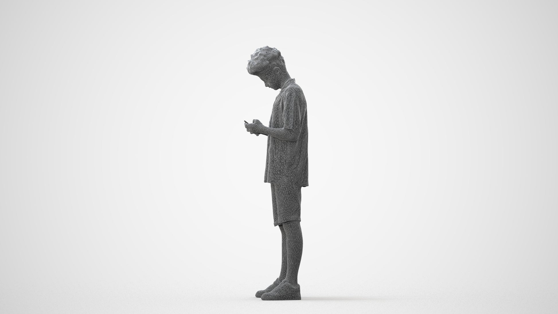 realistic 3D human boy casual kids, archviz people FBX OBJ for Blender, square thumbnail