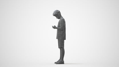 realistic 3D human boy casual kids, archviz people FBX OBJ for Blender, square thumbnail