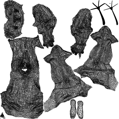 3D people model man casual sitting, scanned human for 3ds Max rendering, wireframe top-down view