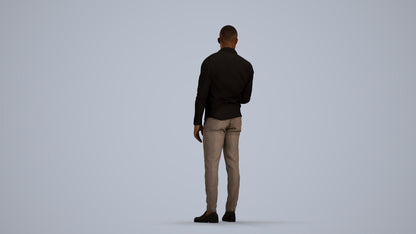 photogrammetry 3D man business standing, realistic human model archviz FBX, front view render