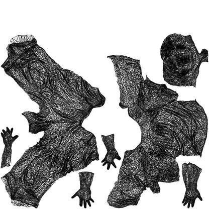 realistic 3D man casual standing, scanned archviz people for Blender and 3ds Max, wireframe top-down view