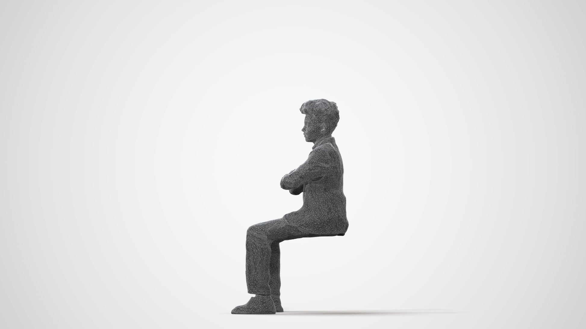 3D people model boy kids, scanned human for 3ds Max rendering, square thumbnail