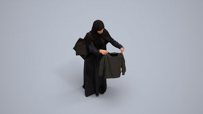 scanned 3D woman shopping, photogrammetry people for Enscape and V-Ray, back view render