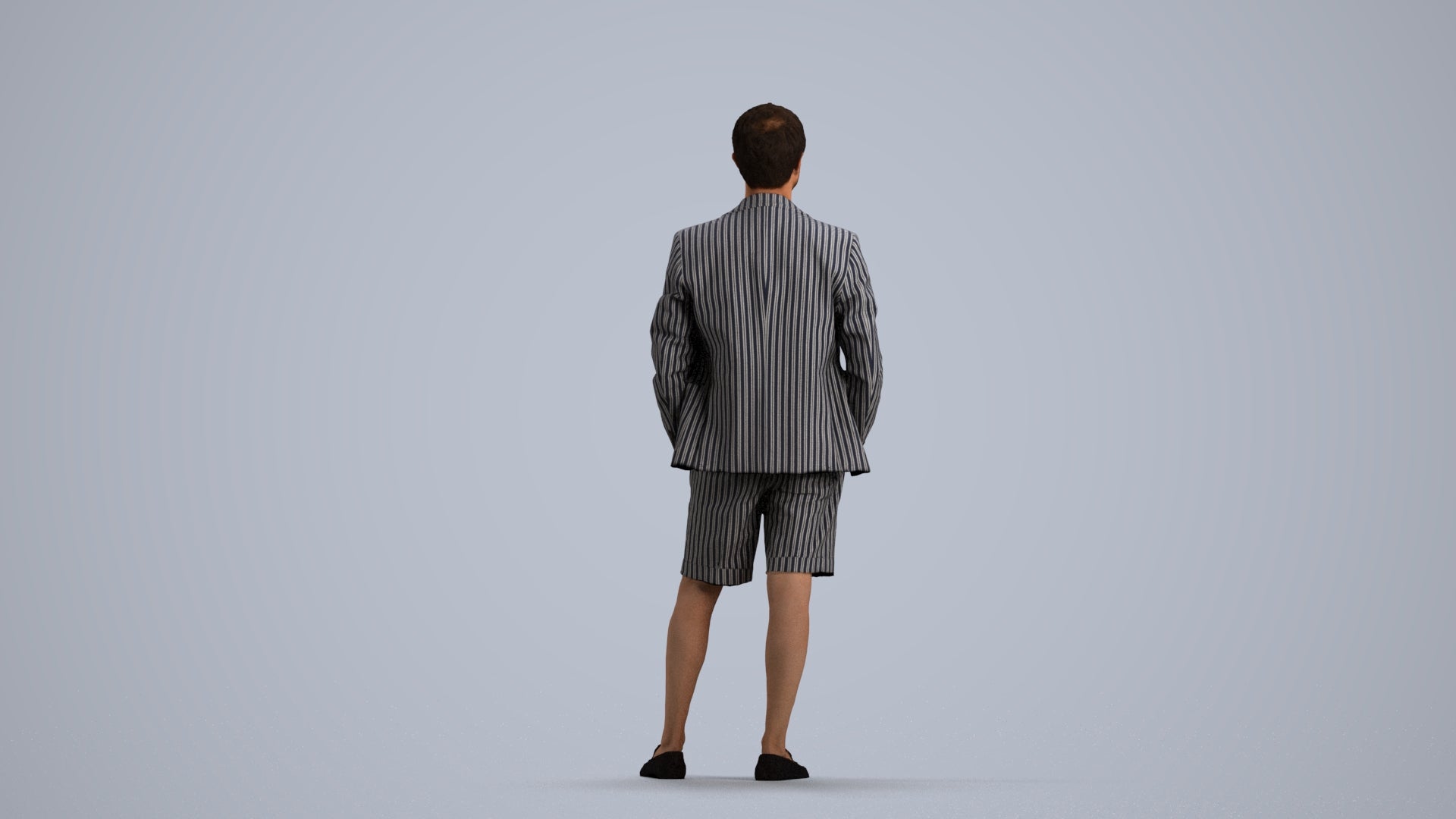 scanned 3D man business standing, photogrammetry people for Enscape and V-Ray, front view render
