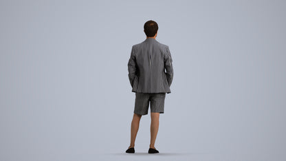 scanned 3D man business standing, photogrammetry people for Enscape and V-Ray, front view render