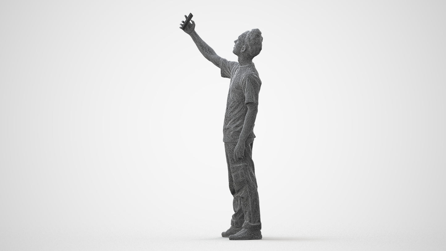 3D human model man casual standing, photogrammetry scanned person for archviz, square thumbnail