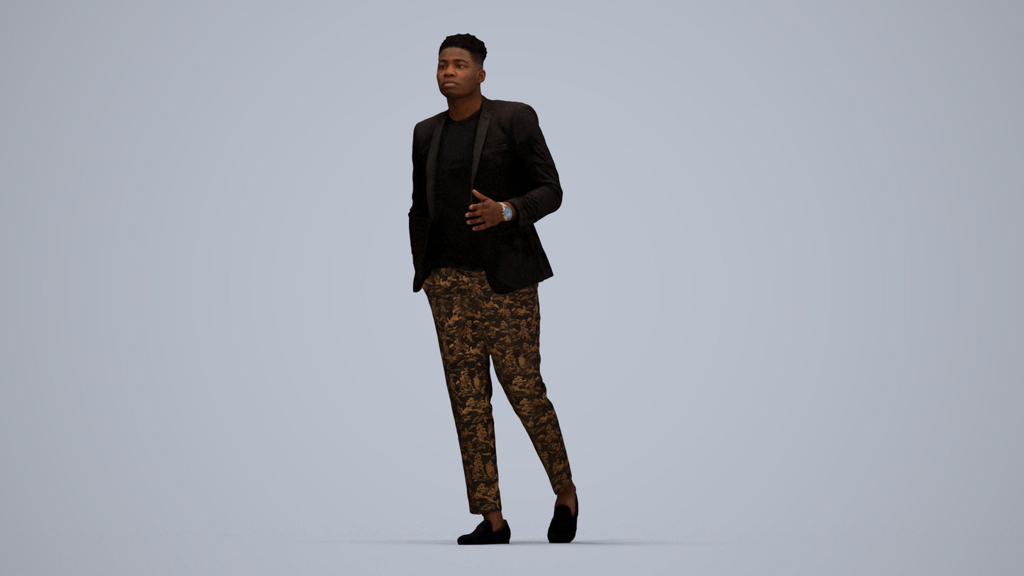 scanned 3D man formal formalaffairs, photogrammetry people for Enscape and V-Ray, top-down view render
