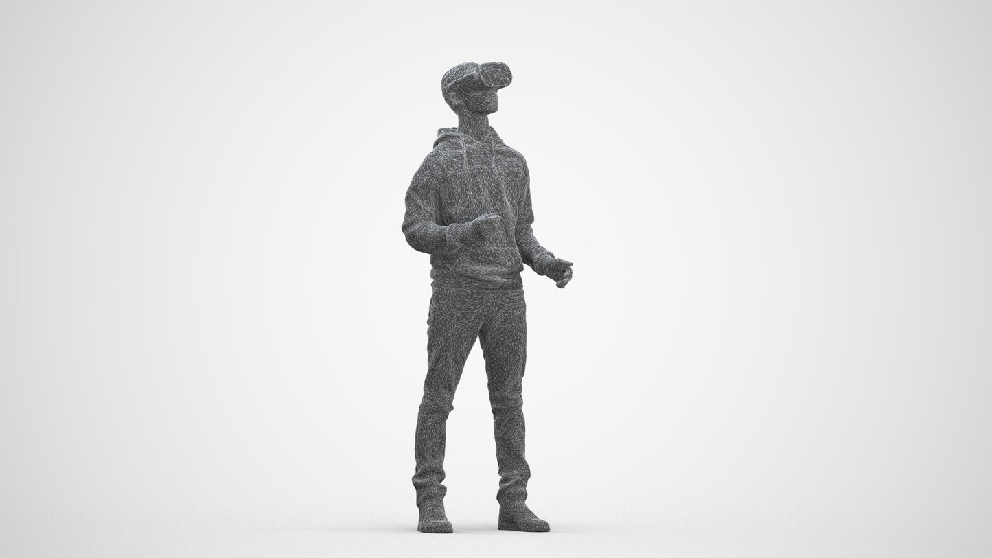 realistic 3D human boy casual kids, archviz people FBX OBJ for Blender, three-quarter front view render