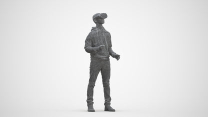 realistic 3D human boy casual kids, archviz people FBX OBJ for Blender, three-quarter front view render