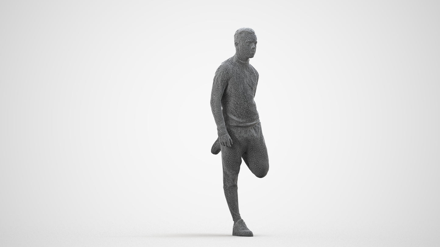 scanned 3D boy sport, photogrammetry people for Enscape and V-Ray, wireframe side view