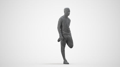 scanned 3D boy sport, photogrammetry people for Enscape and V-Ray, wireframe side view