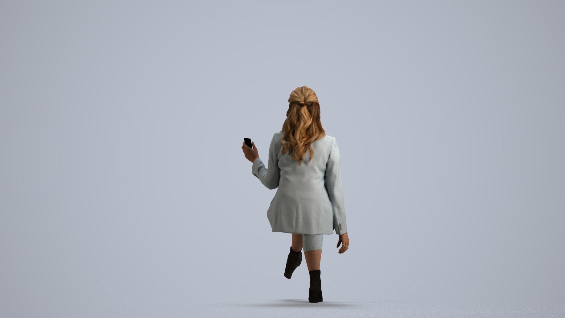 3D scanned woman business, photorealistic archviz people for Enscape and SketchUp, front view render