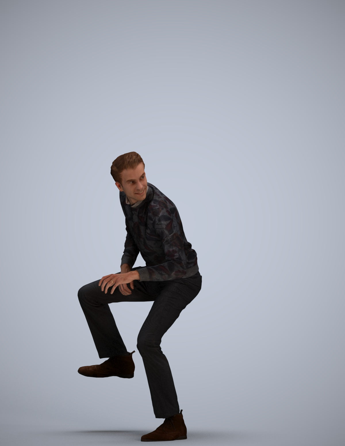 3D scanned man driving casual, photorealistic archviz people for Enscape and SketchUp