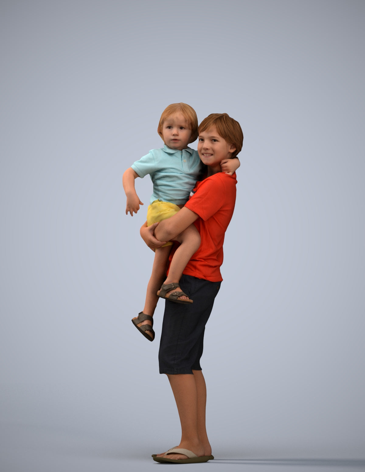 realistic 3D human boy casual kids, archviz people FBX OBJ for Blender