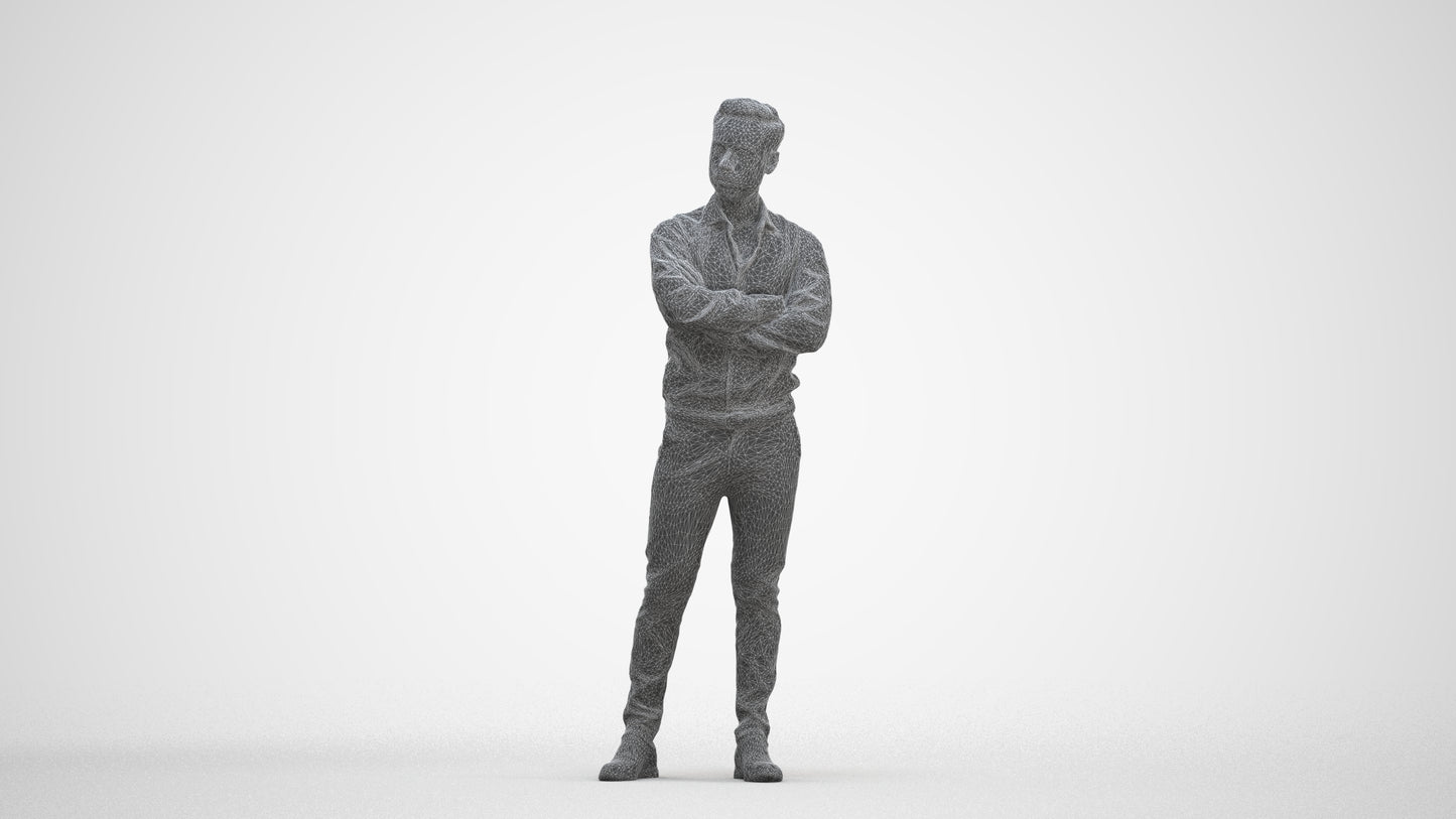 realistic 3D people man business, render-ready for V-Ray and Corona, FBX OBJ, three-quarter front view render