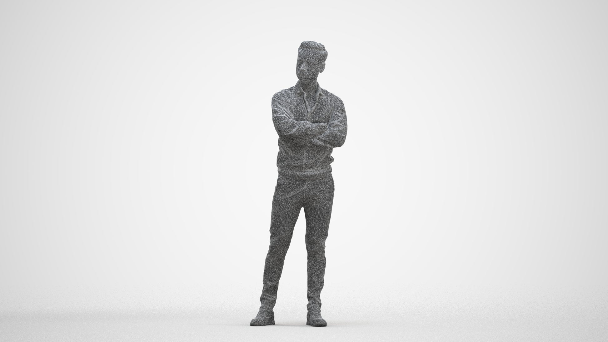 realistic 3D people man business, render-ready for V-Ray and Corona, FBX OBJ, three-quarter front view render