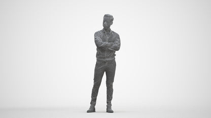 realistic 3D people man business, render-ready for V-Ray and Corona, FBX OBJ, three-quarter front view render