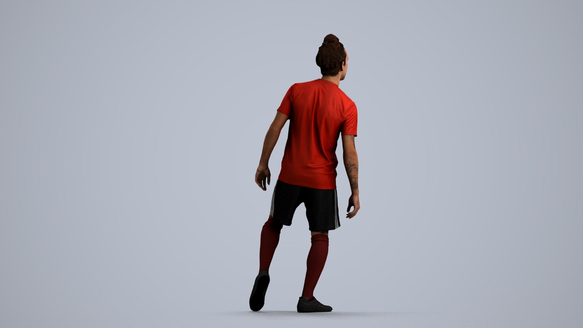 realistic 3D human man sport, archviz people FBX OBJ for Blender, front view render