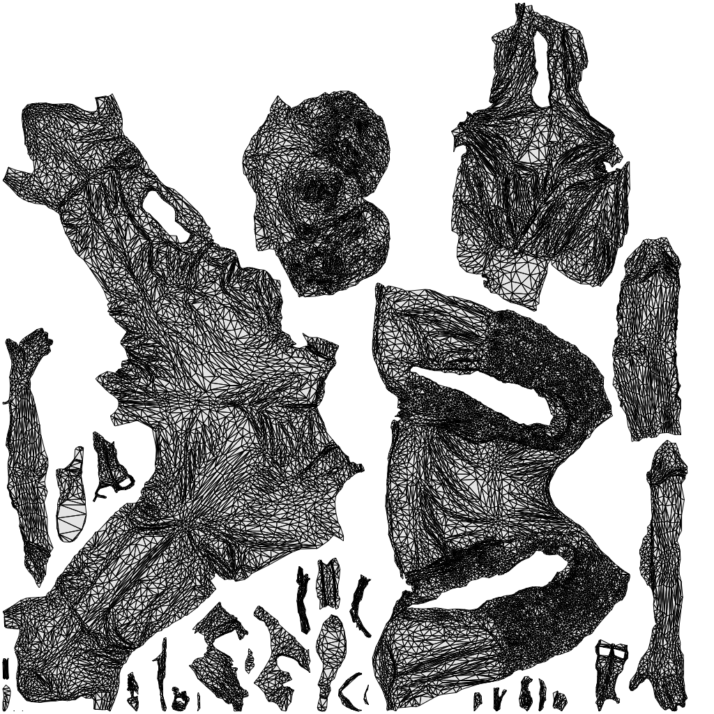3D scanned woman standing casual, photorealistic archviz people for Enscape and SketchUp, wireframe top-down view
