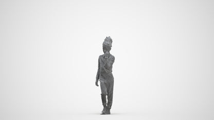 scanned 3D girl kids, photogrammetry people for Enscape and V-Ray, three-quarter front view render