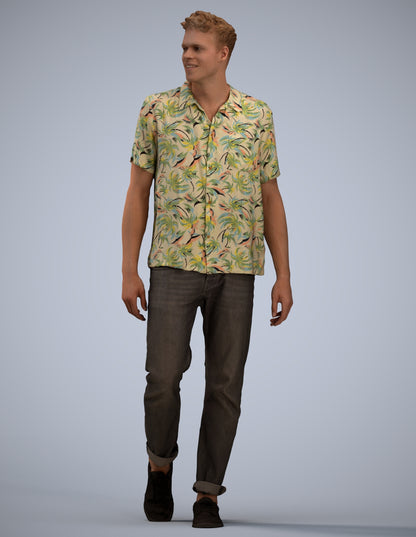realistic 3D human man casual walking, archviz people FBX OBJ for Blender