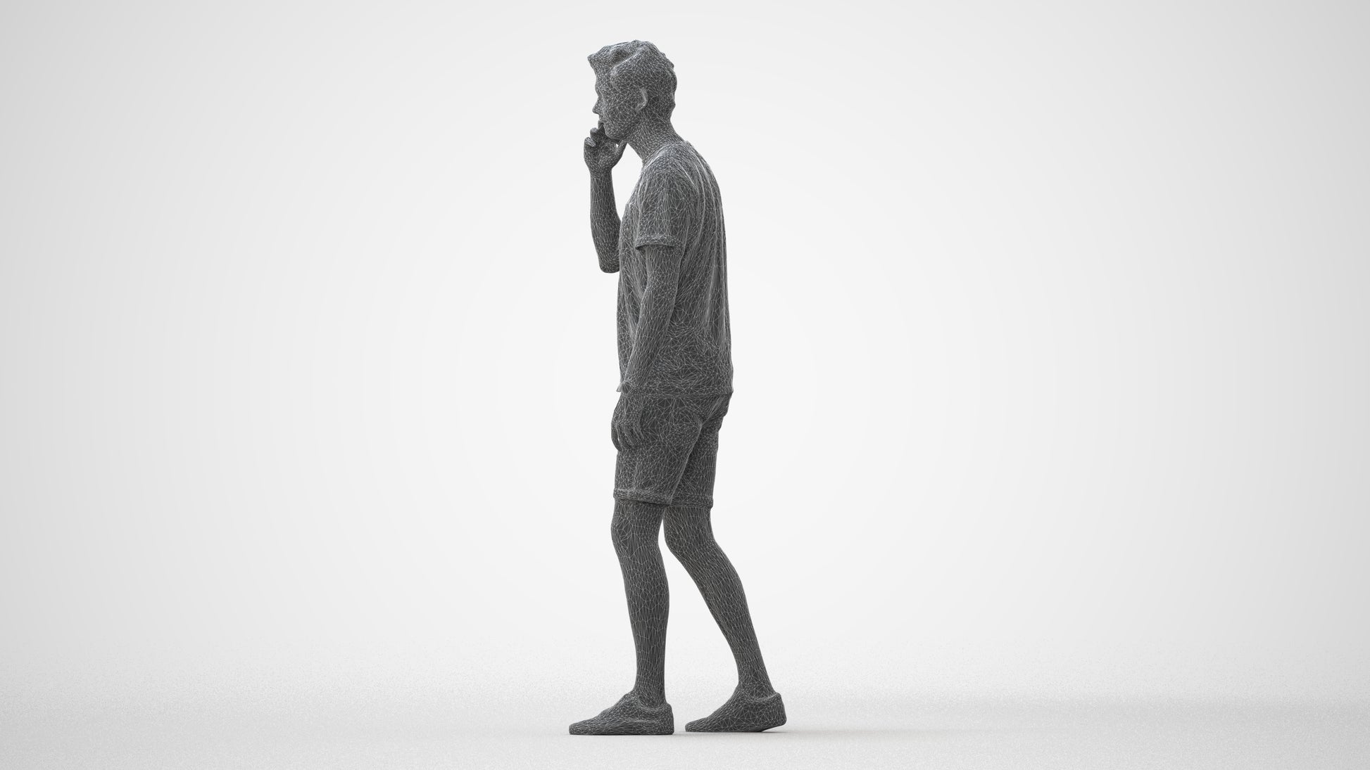realistic 3D people man casual walking, render-ready for V-Ray and Corona, FBX OBJ, square thumbnail