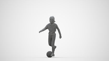 3D scanned girl kids sport, photorealistic archviz people for Enscape and SketchUp, wireframe back view