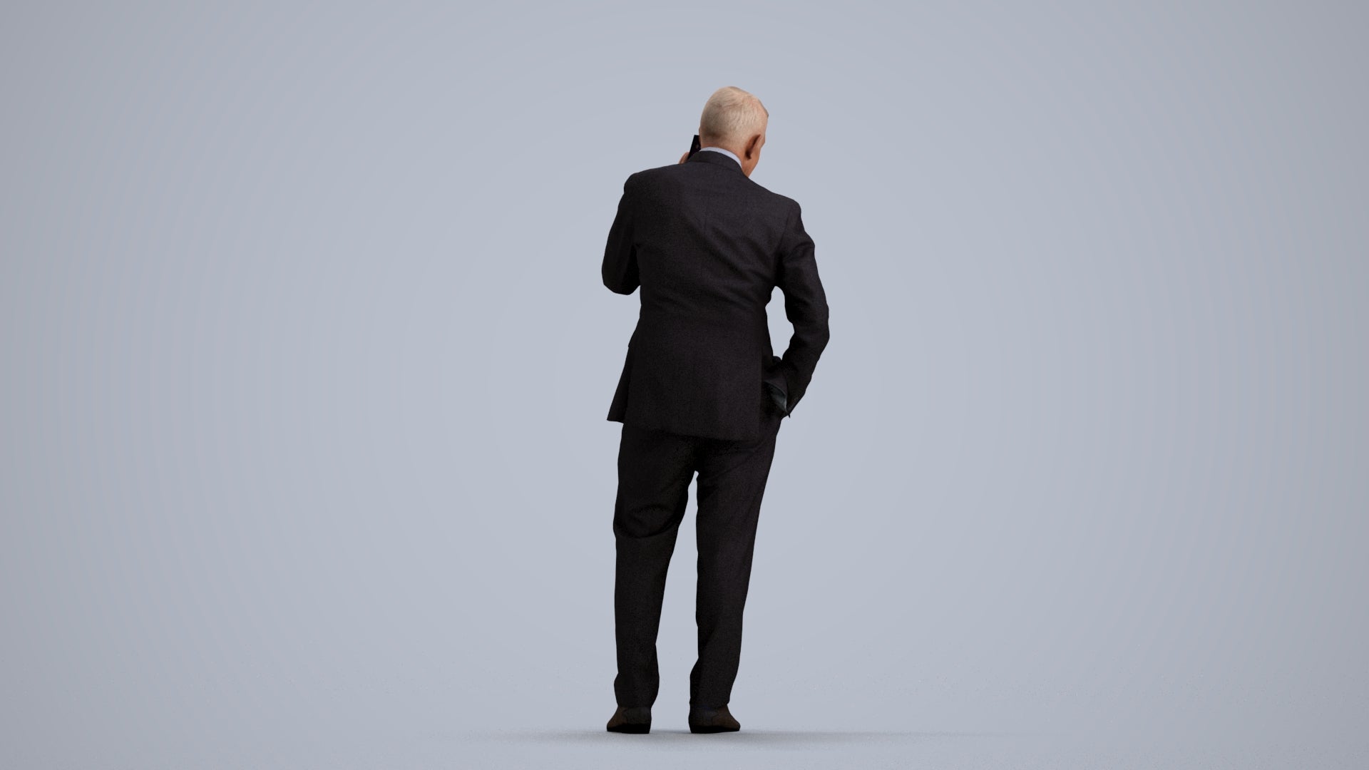 scanned 3D senior man business, photogrammetry people for Enscape and V-Ray, front view render