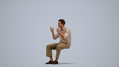 3D scanned man sitting casual, photorealistic archviz people for Enscape and SketchUp, standing pose render