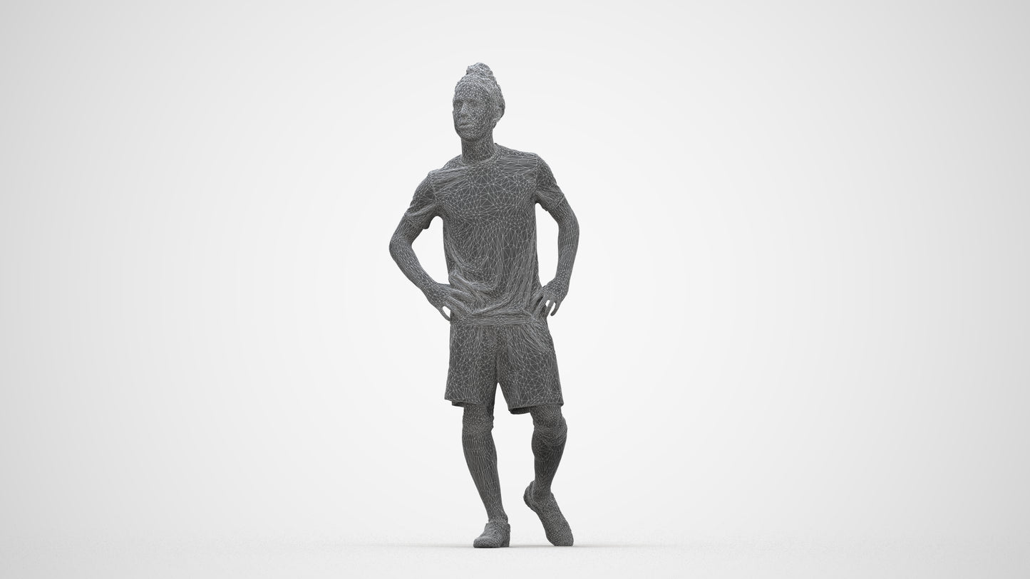 realistic 3D people man sport, render-ready for V-Ray and Corona, FBX OBJ, wireframe back view