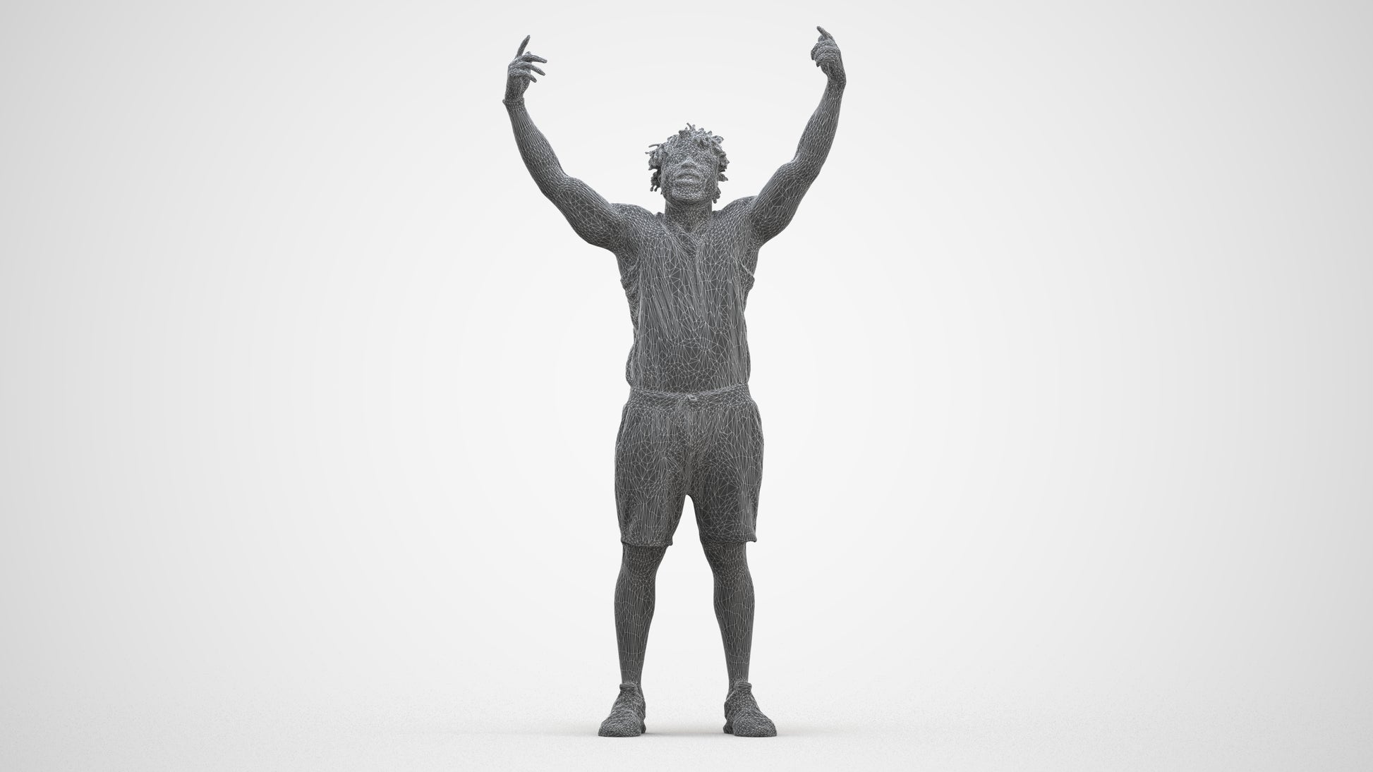 scanned 3D man sport, photogrammetry people for Enscape and V-Ray, three-quarter front view render