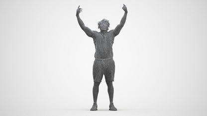 scanned 3D man sport, photogrammetry people for Enscape and V-Ray, three-quarter front view render
