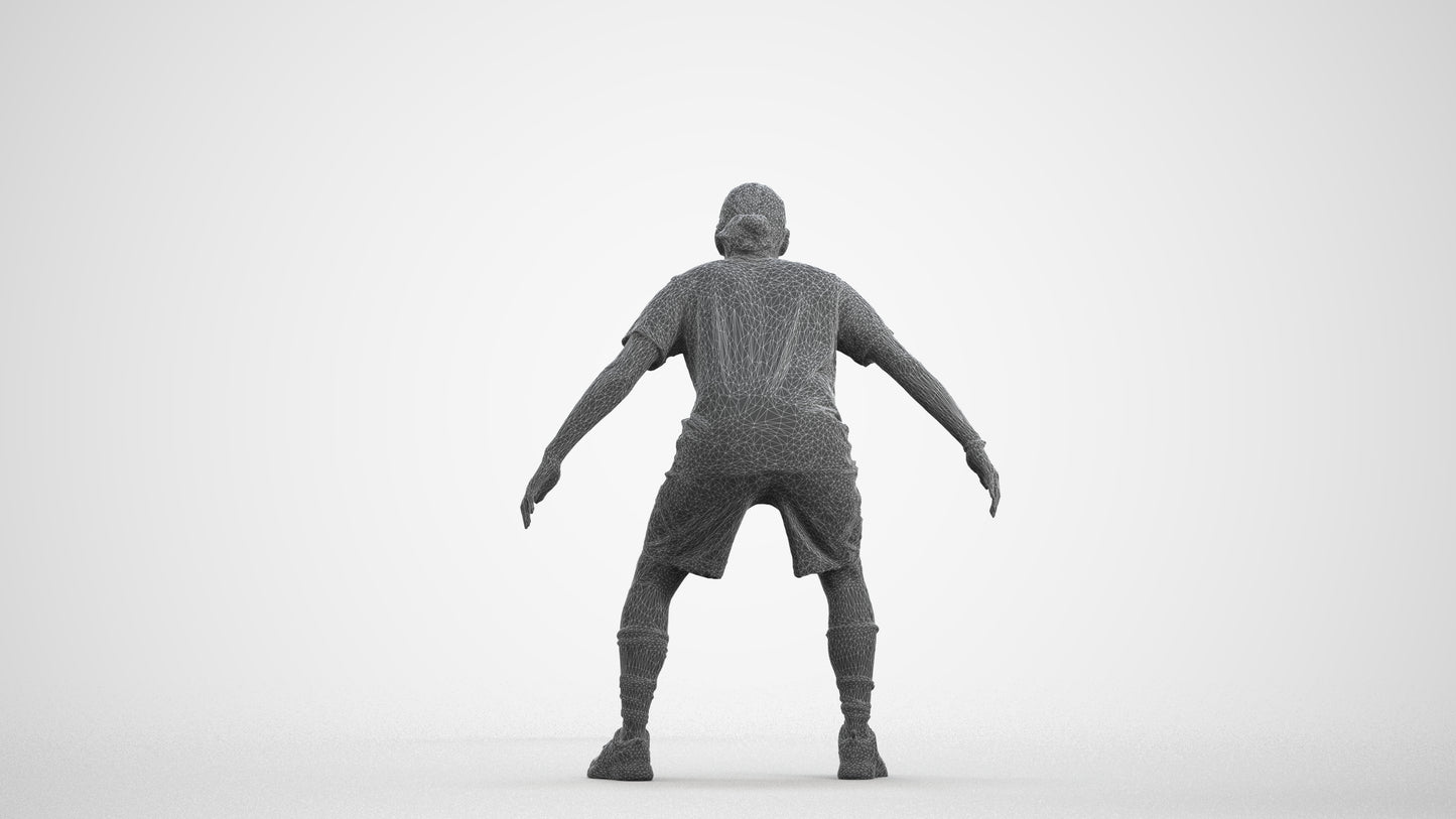 scanned 3D man sport, photogrammetry people for Enscape and V-Ray, wireframe front view