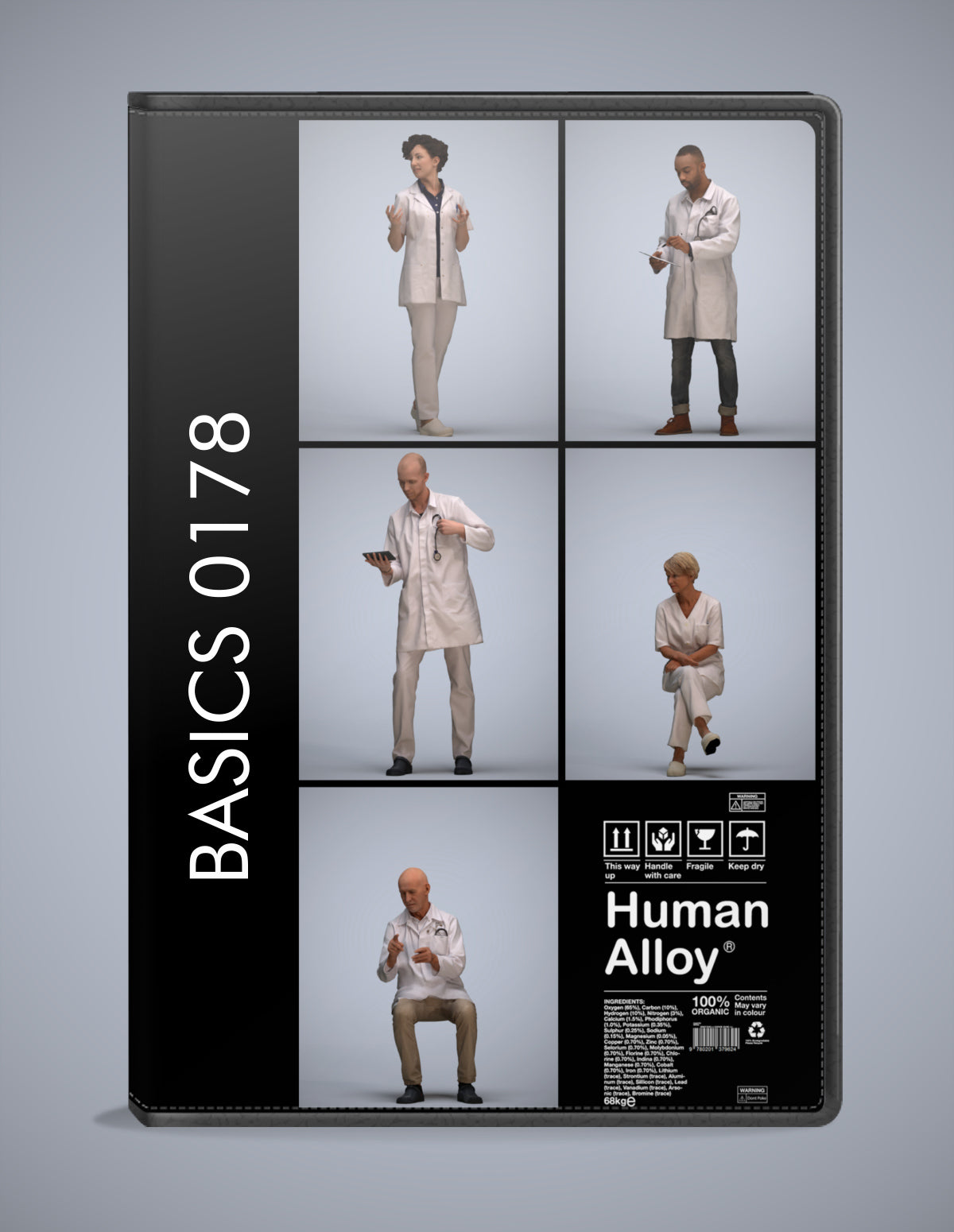 3D human models medical bundle, 5 photogrammetry scanned people for archviz