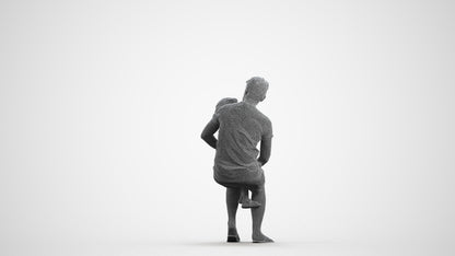 scanned 3D boy casual kids, photogrammetry people for Enscape and V-Ray, wireframe front view