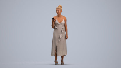 3D people model woman formal formalaffairs, scanned human for 3ds Max rendering, standing pose render