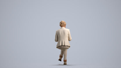 photogrammetry 3D senior woman business sitting, realistic human model archviz FBX, front view render