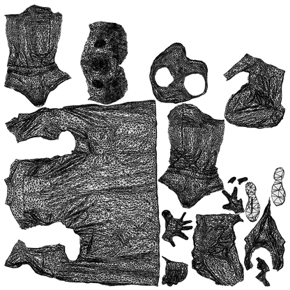 realistic 3D people man medical, render-ready for V-Ray and Corona, FBX OBJ, wireframe top-down view
