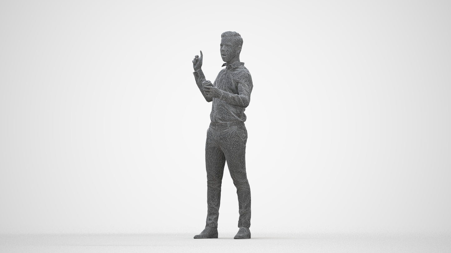 realistic 3D boy kids, scanned archviz people for Blender and 3ds Max, wireframe back view