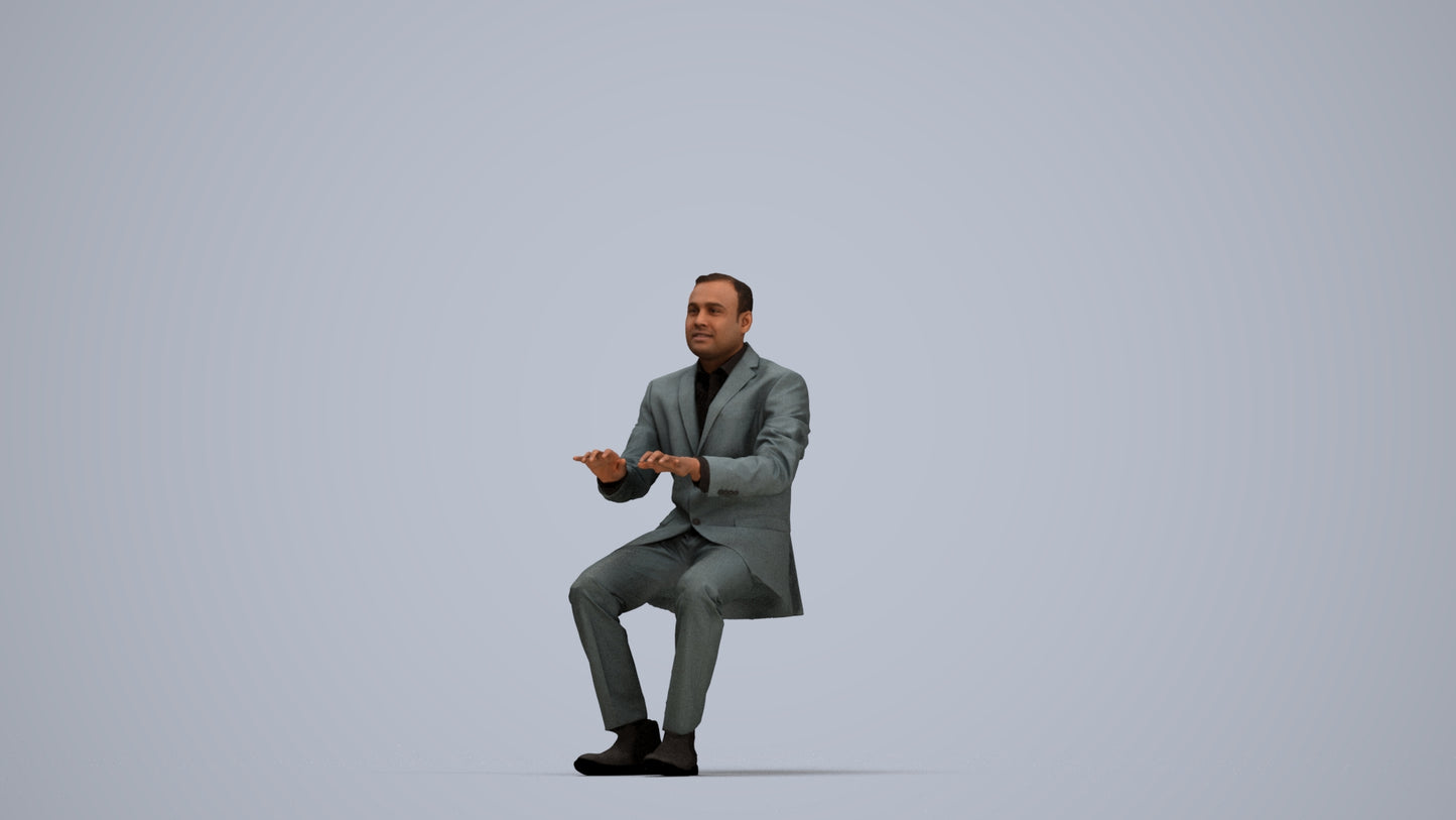 realistic 3D people man business, render-ready for V-Ray and Corona, FBX OBJ, top-down view render