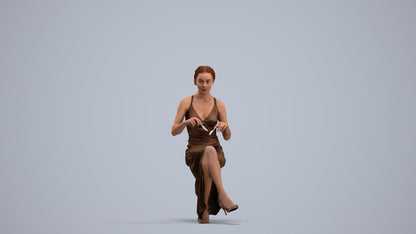 3D human model woman formal formalaffairs, photogrammetry scanned person for archviz, standing pose render