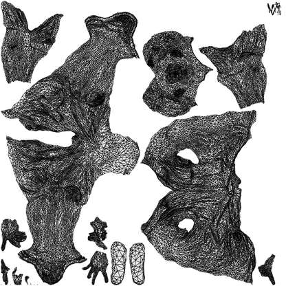 scanned 3D man casual sitting, photogrammetry people for Enscape and V-Ray, wireframe top-down view