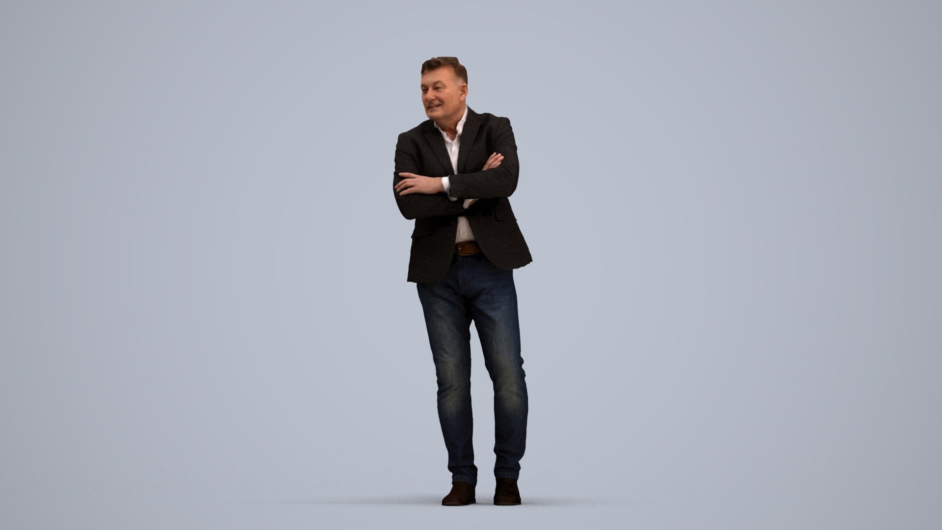 photogrammetry 3D man business, realistic human model archviz FBX, standing pose render